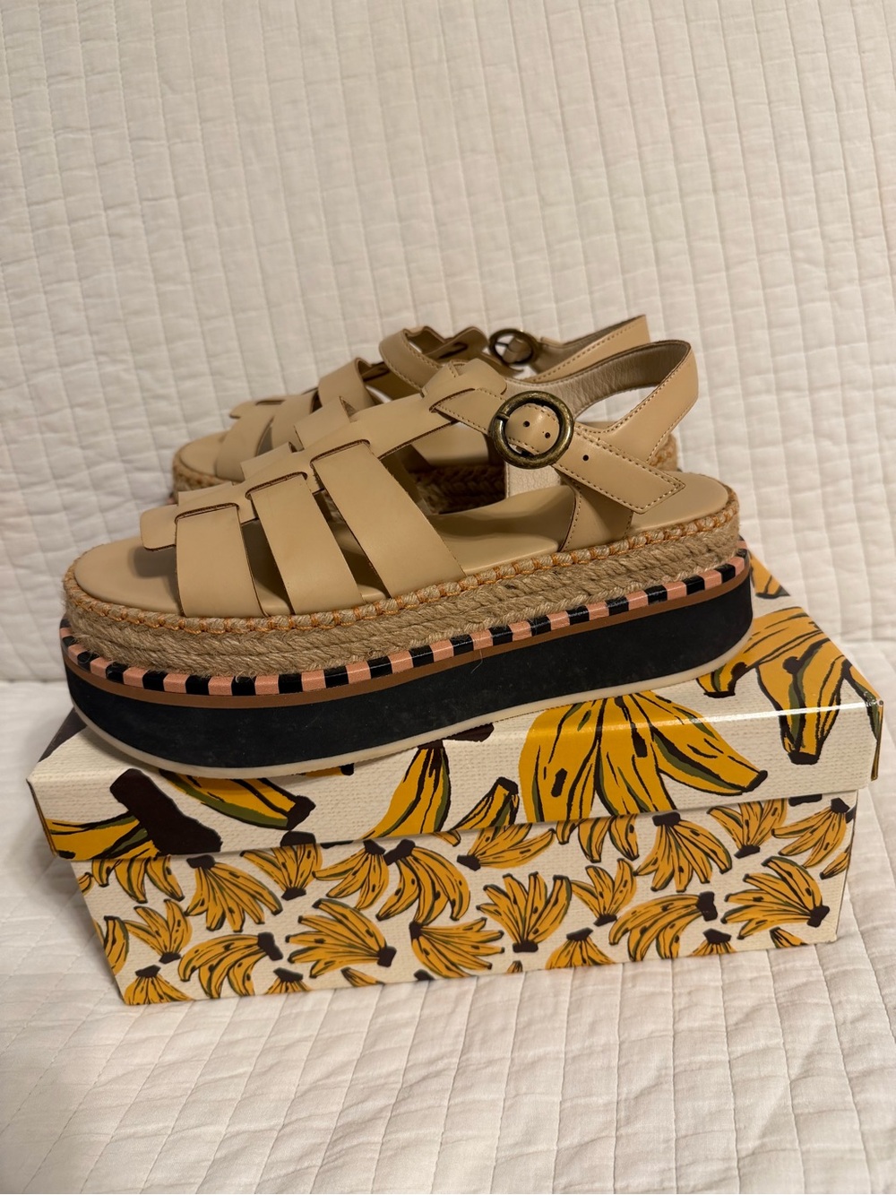FARM Rio Tan Braided Espadrille Platform Sandals
